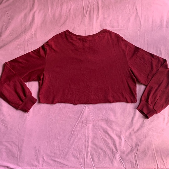 H&M Maroon Long Sleeve Crop Top - Picture 3 of 3
